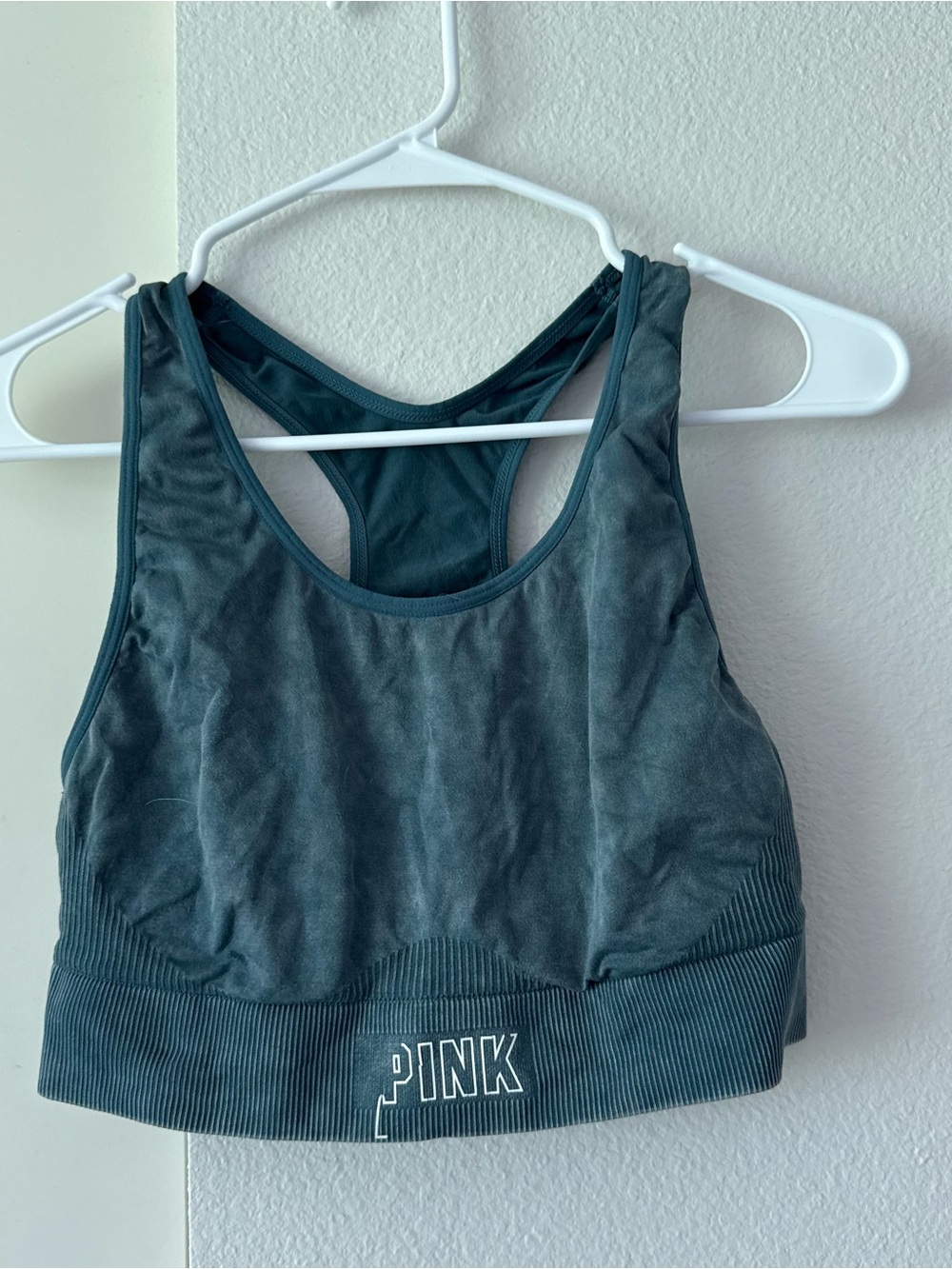 PINK Victoria's Secret Teal Racerback Sports Bra